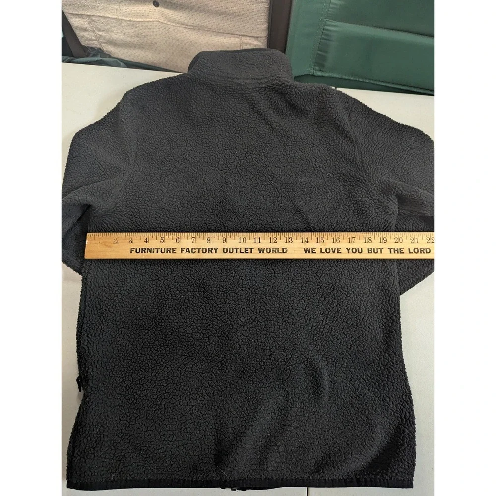 The North Face Mens M Campshire Sherpa Fleece Jacket Full Zip Black Heavyweight